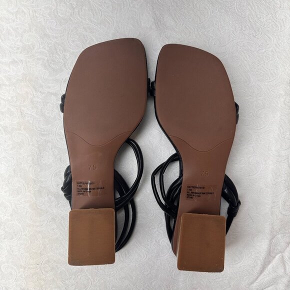 Steve Madden Black Hattie Sandals | 7.5 | Slingback Kitten Heels | Office Siren - Picture 9 of 9